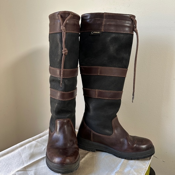 Dubarry of Ireland Galway Boots 36, Barely Worn US Size 6 Black and Brown - Picture 1 of 6